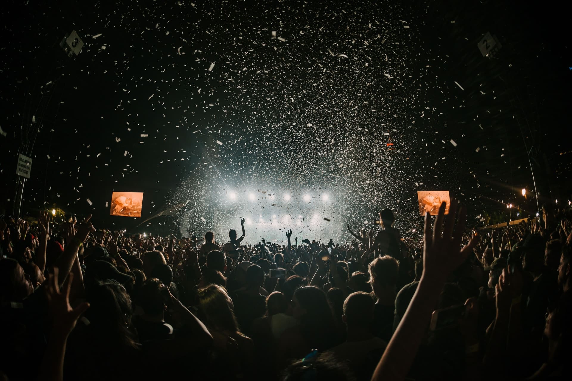 A crowd of people at a concert