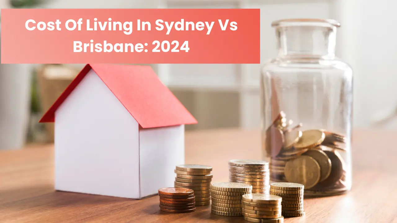 A home and coins representing the cost of living In Sydney vs Brisbane